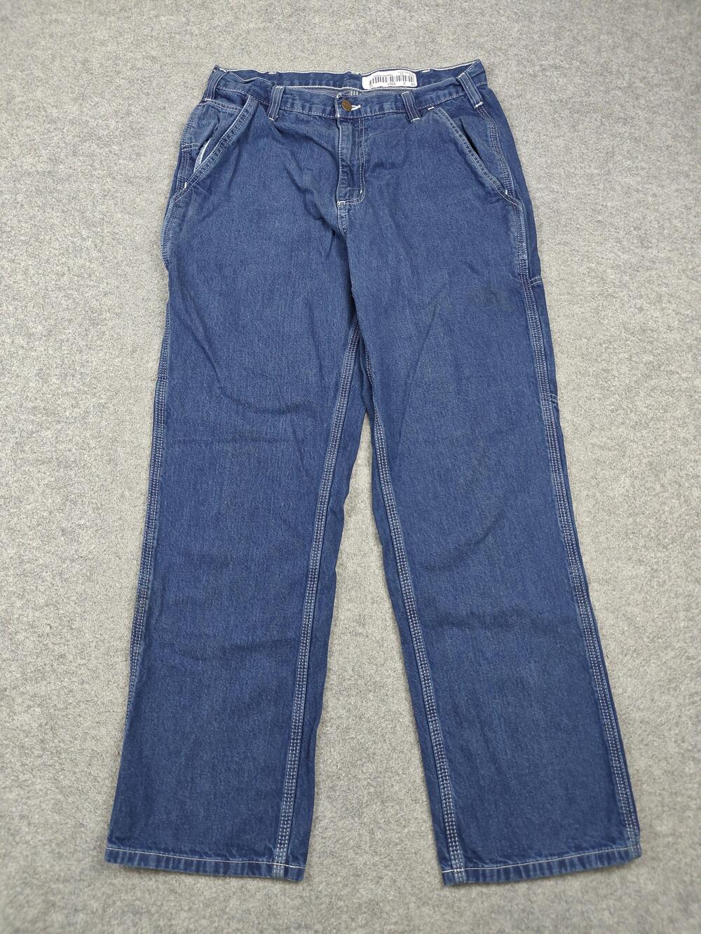 Carhartt Jeans Mens 32x30 Blue Relaxed Straight Dungaree Fit Denim Workwear